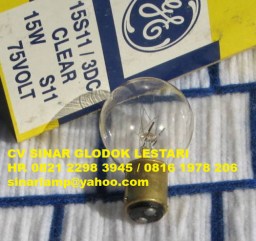 Lampu GE S11 75V 15W Railway Signal Bulb